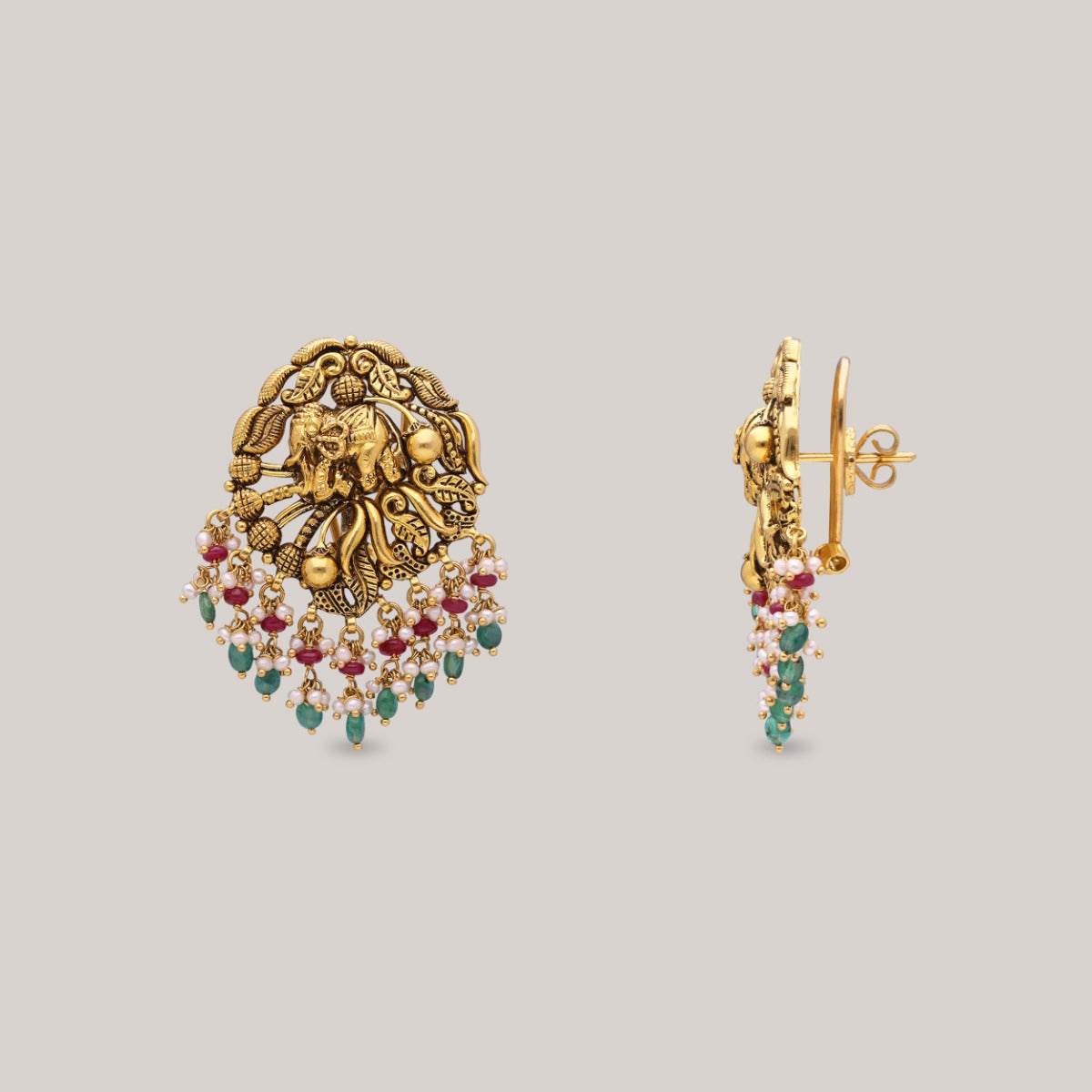 Elephant Grace Gold Earrings