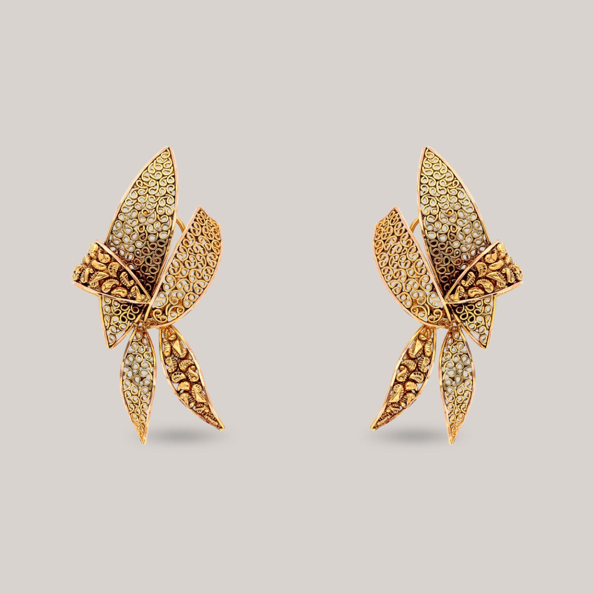 Heritage Petals Gold Earrings