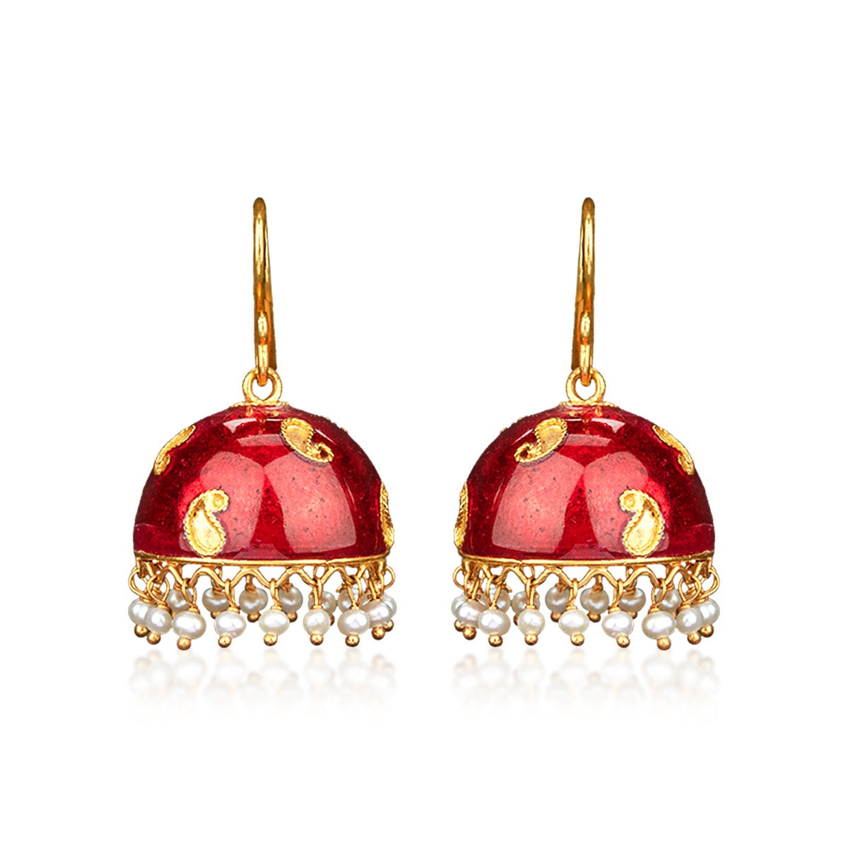 Red Globe Gold Jhumka