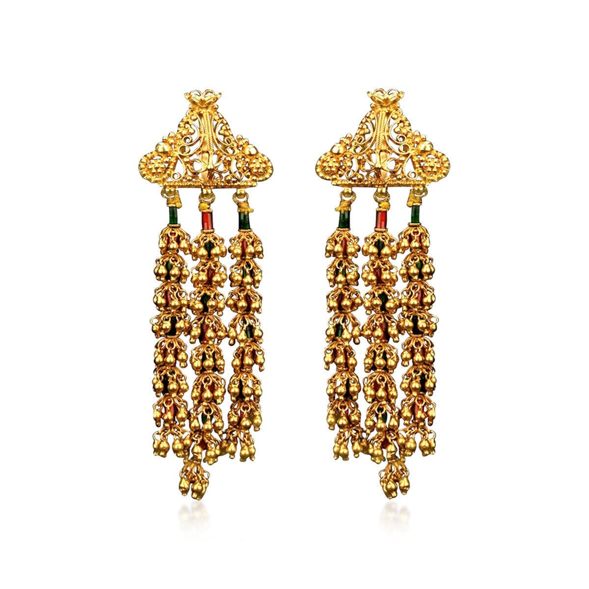 Traditional Tassel Gold Earrings