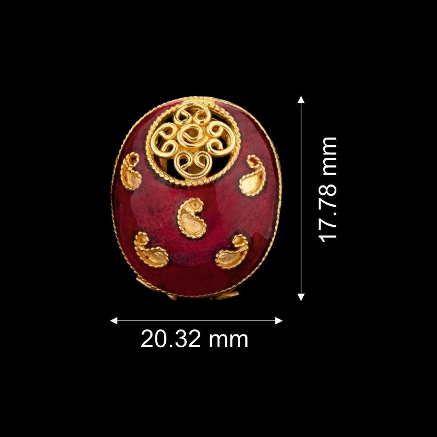 Red Enamel Gold Earrings