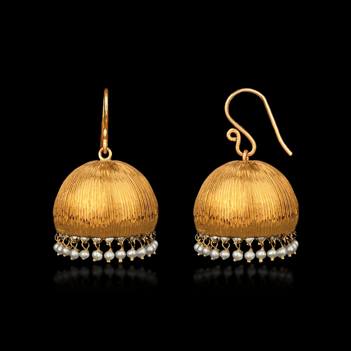 Line Engaging Gold Jhumka