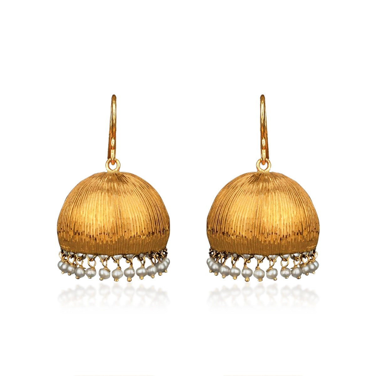 Line Engaging Gold Jhumka