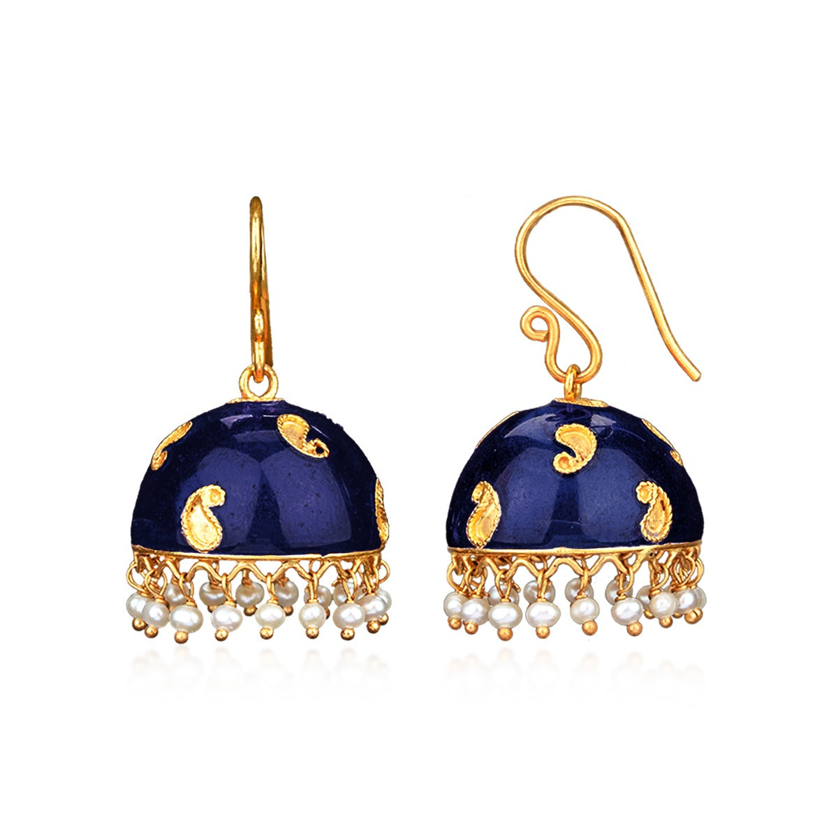 Blue Globe Gold Jhumka