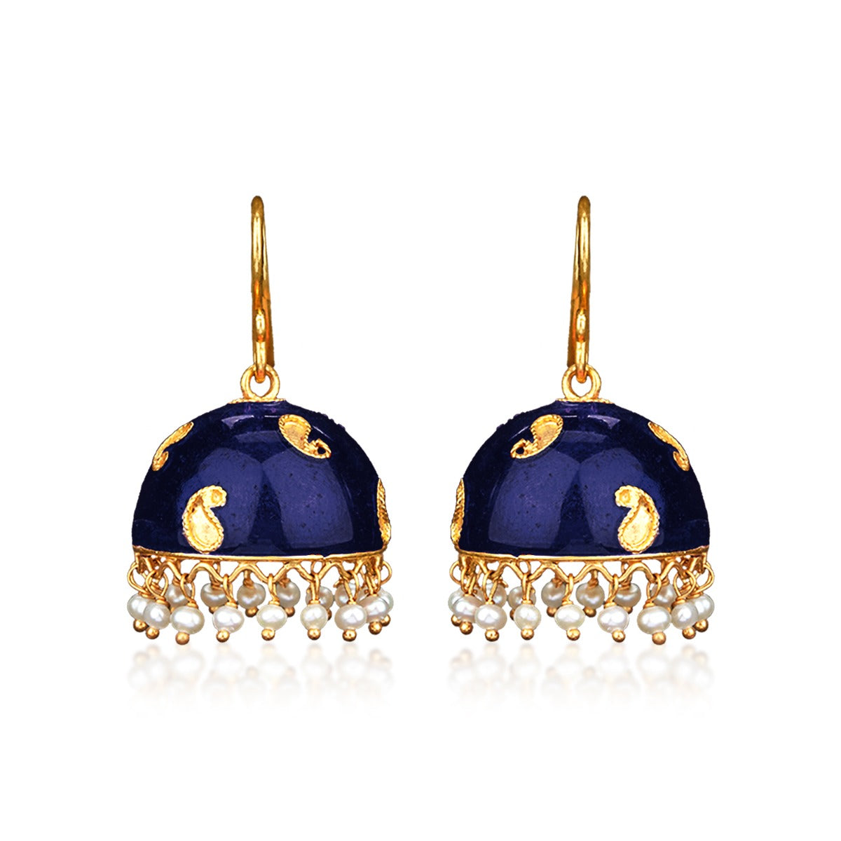 Blue Globe Gold Jhumka