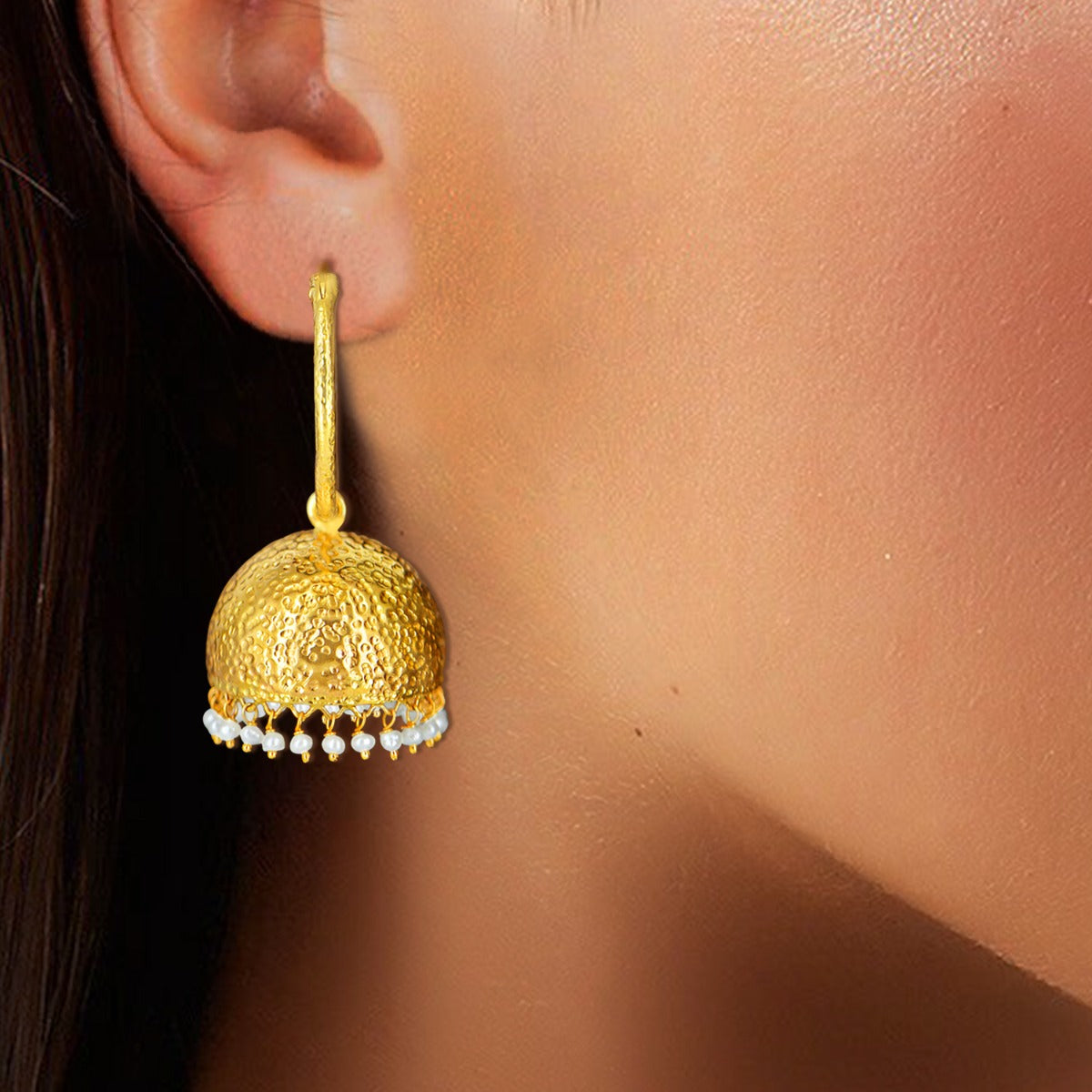 Golden Solid Dome Gold Jhumka