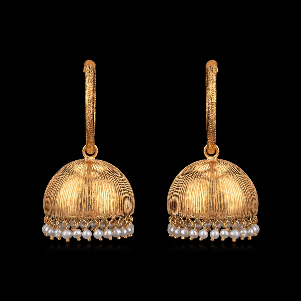 Temple Bell Mould Gold Jhumka