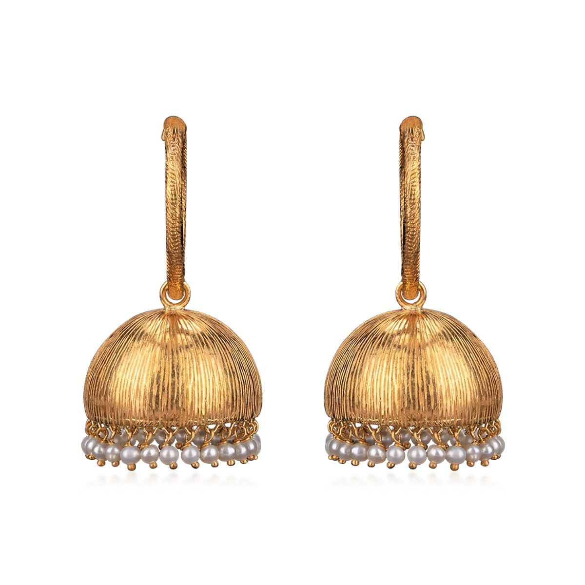 Temple Bell Mould Gold Jhumka