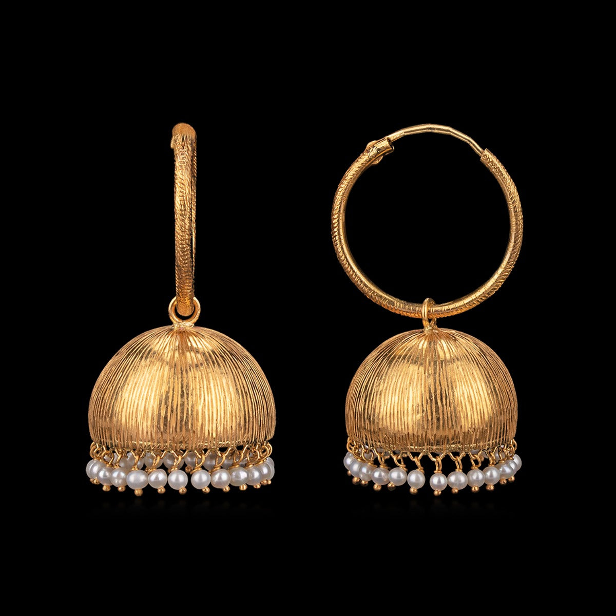 Temple Bell Mould Gold Jhumka