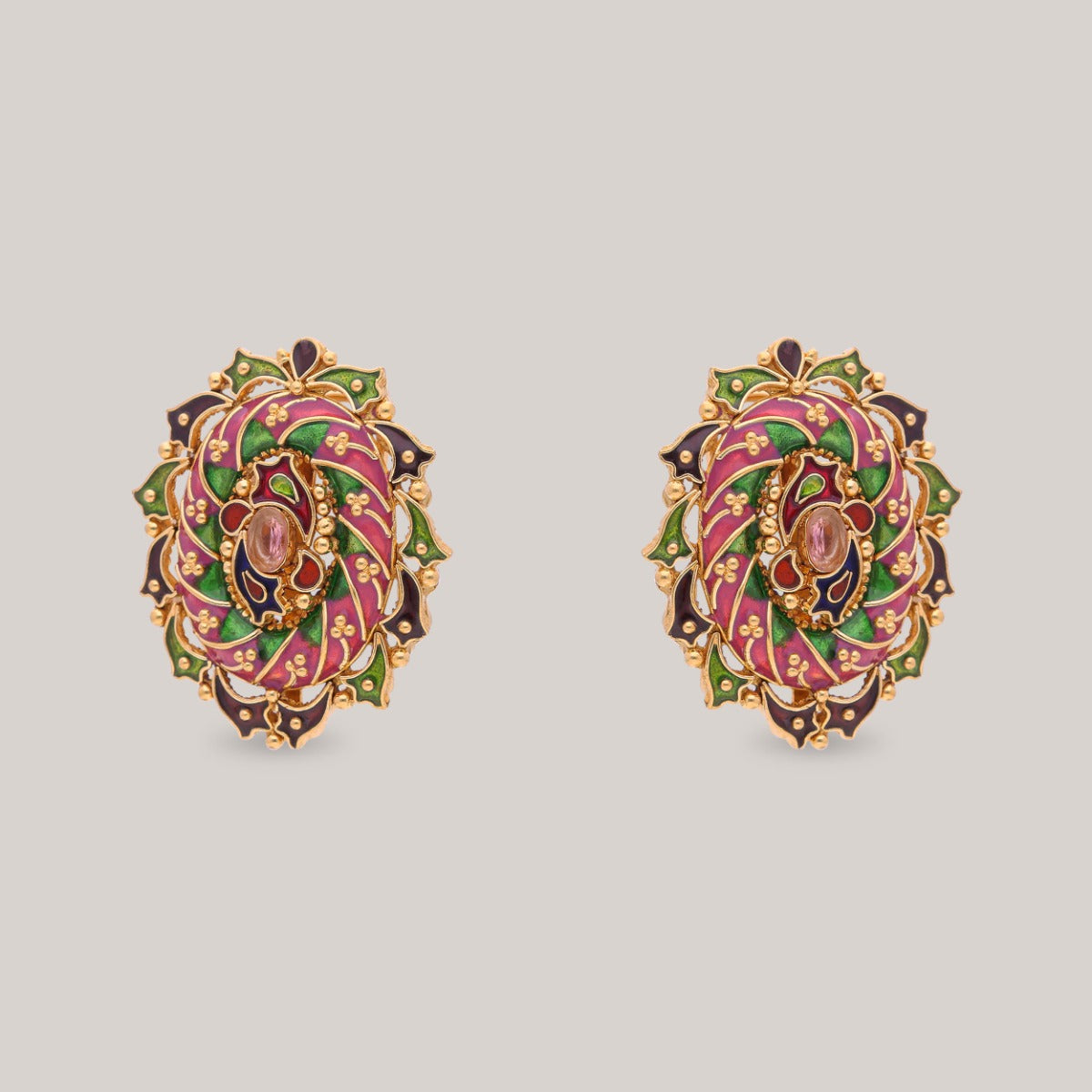 Victorian Whirl Blossom Gold Earrings