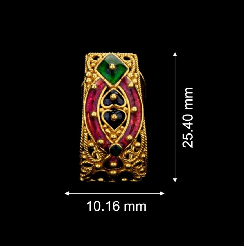 Enamel Indian Classic Gold Earrings