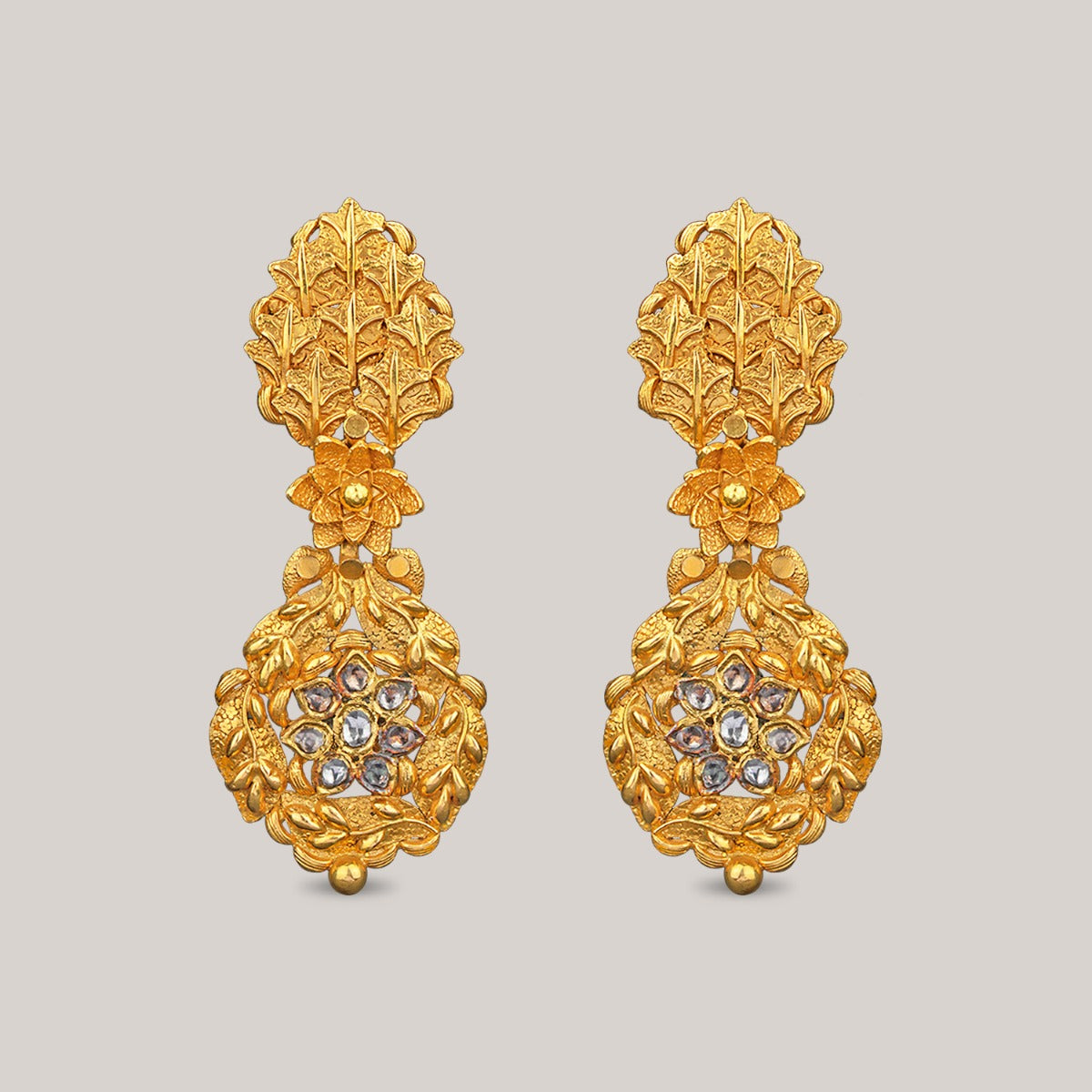 Coconut Leafed Gold Earrings