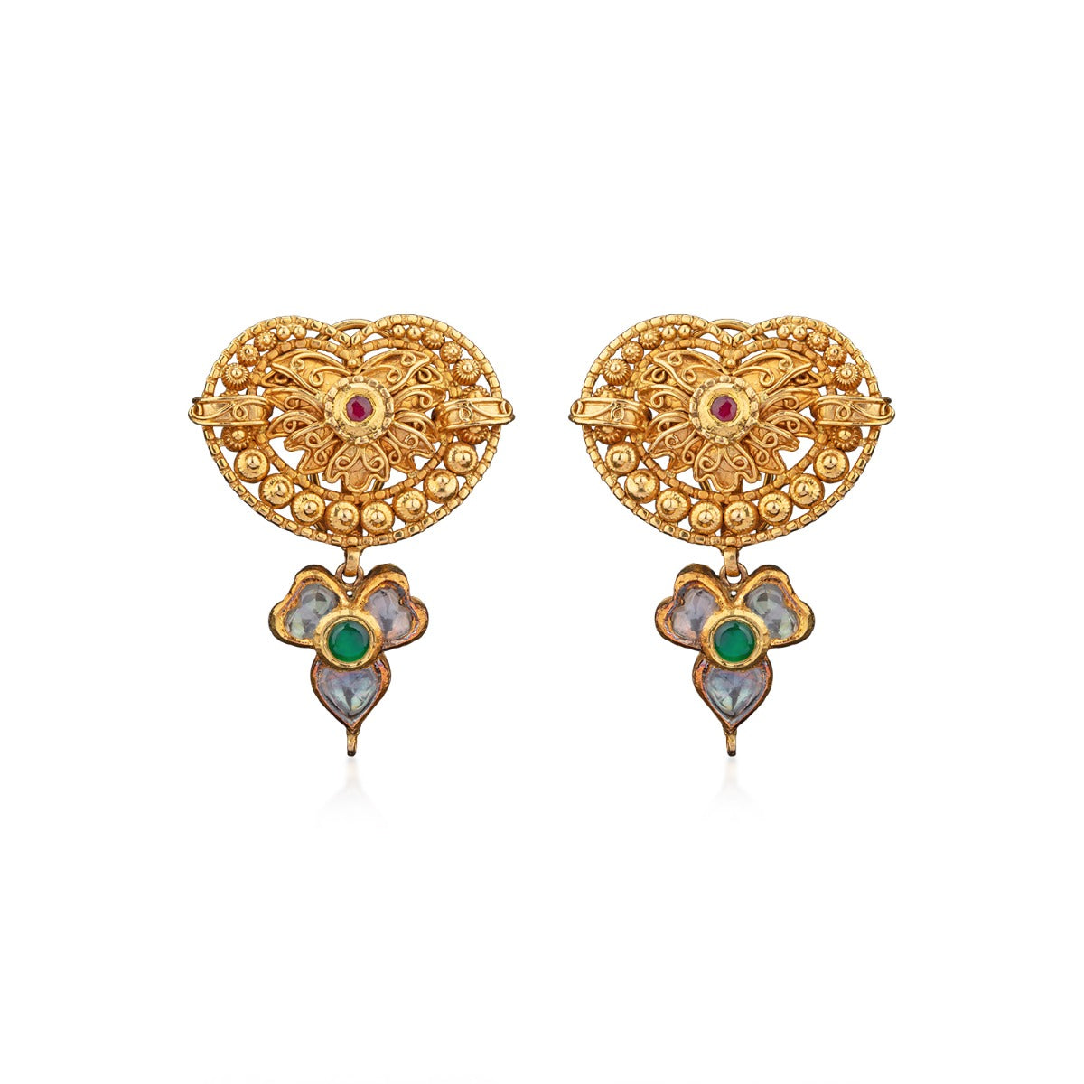 Traditional Rava Gold Earrings