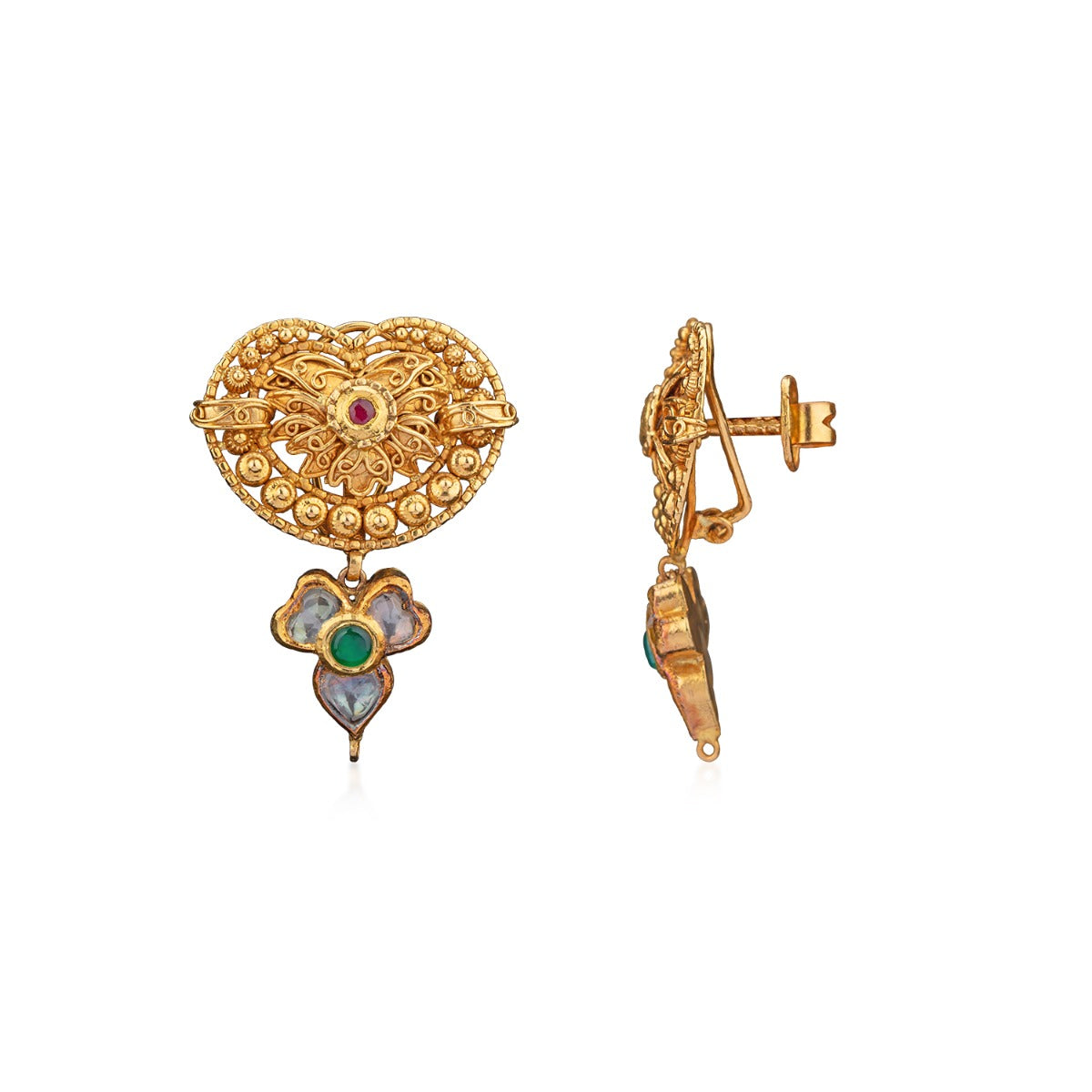 Traditional Rava Gold Earrings