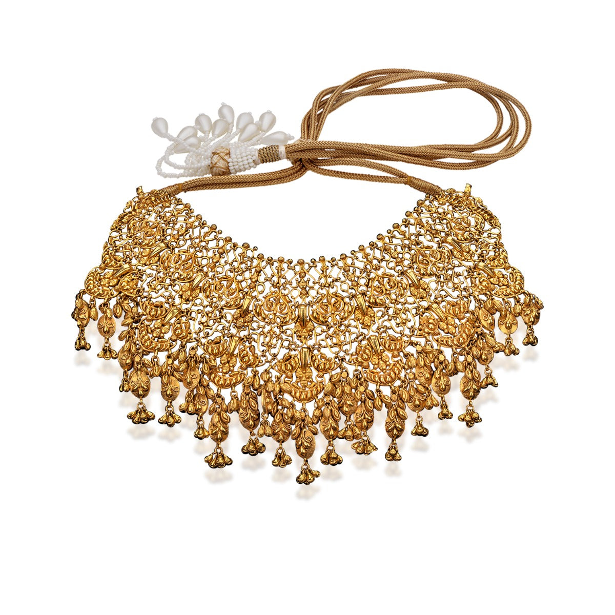Wire Mesh Gold Necklace
