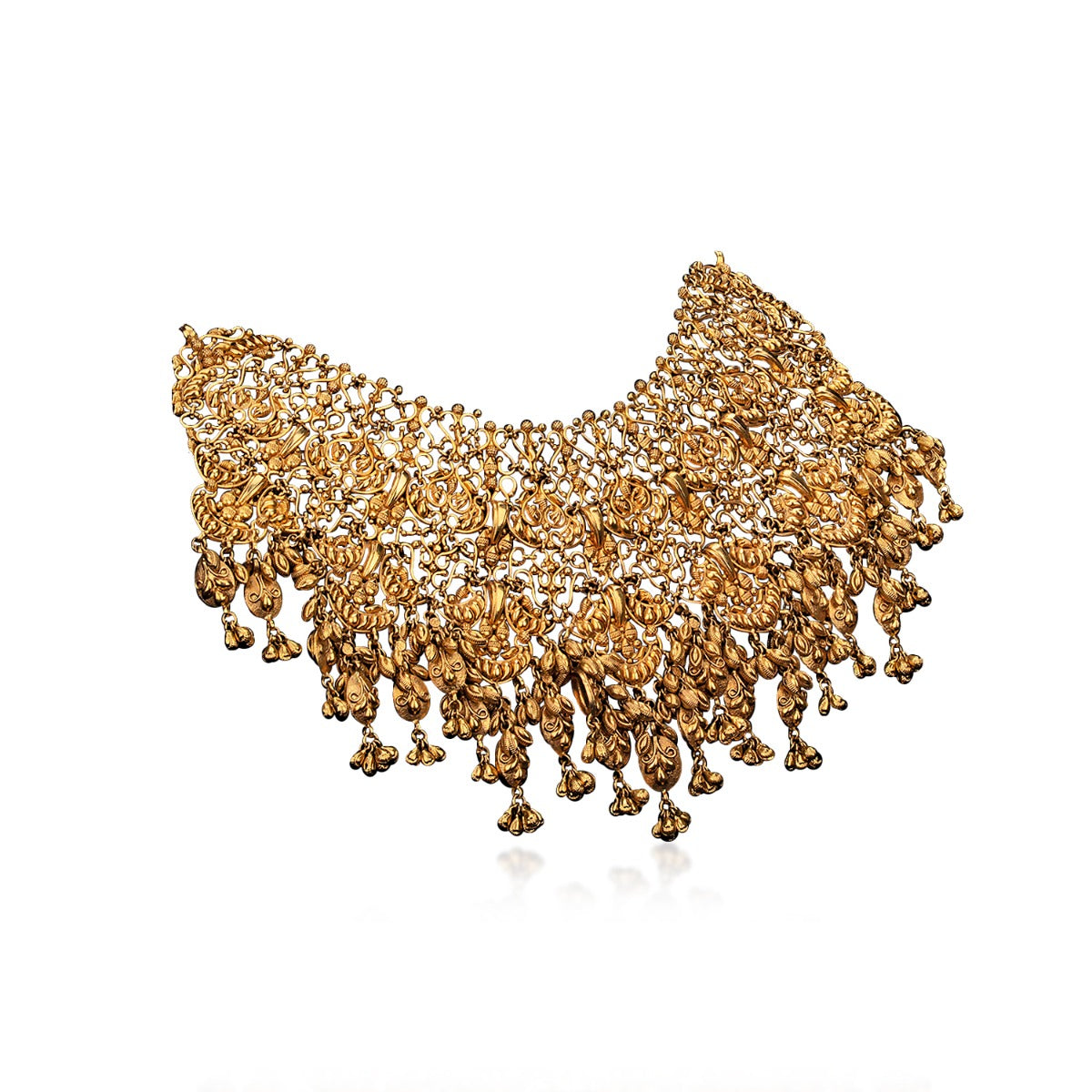 Wire Mesh Gold Necklace