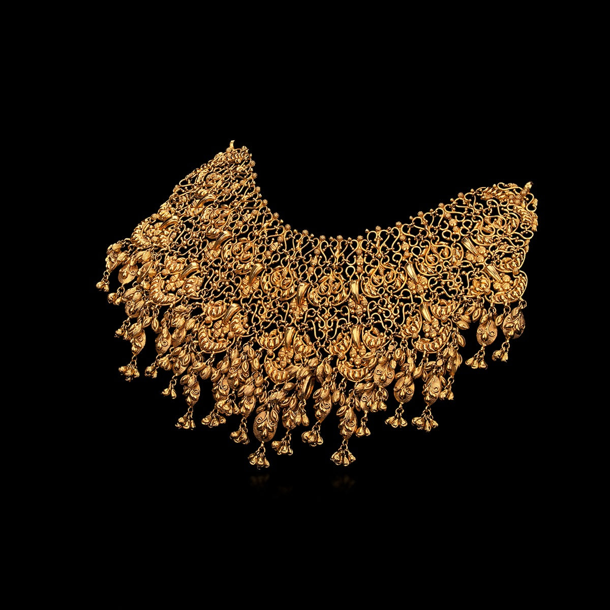 Wire Mesh Gold Necklace