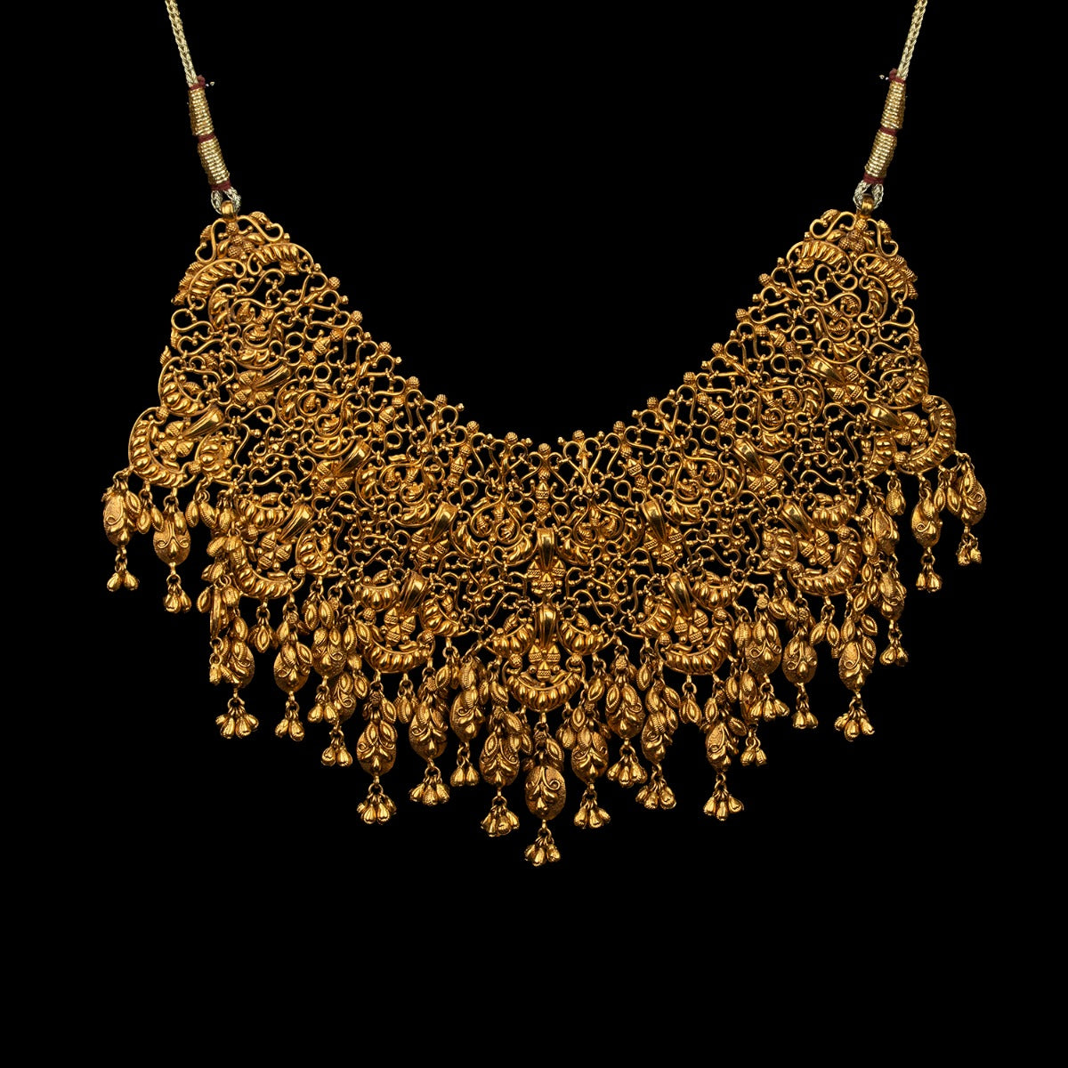 Wire Mesh Gold Necklace