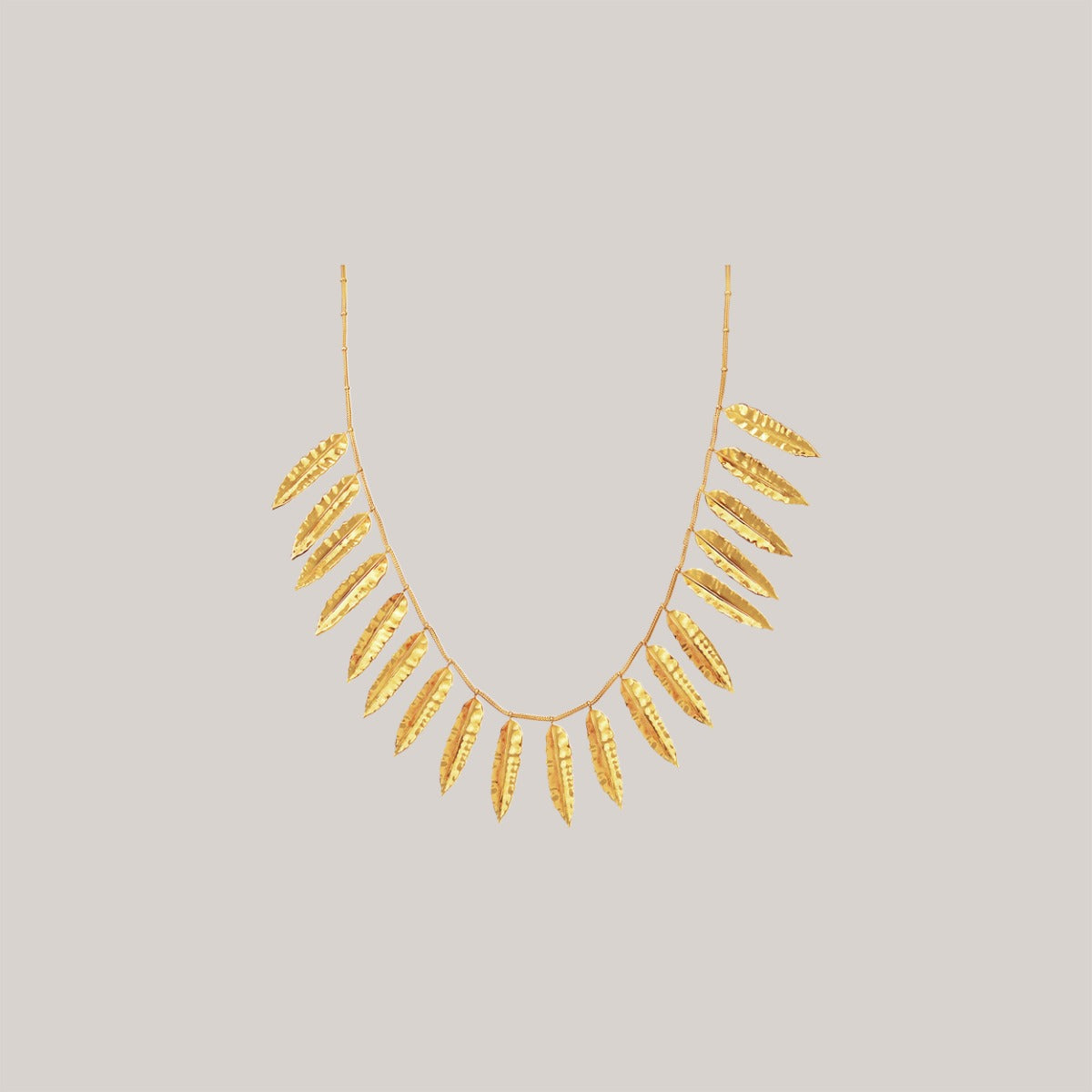 Tribal Leaf Gold Necklace