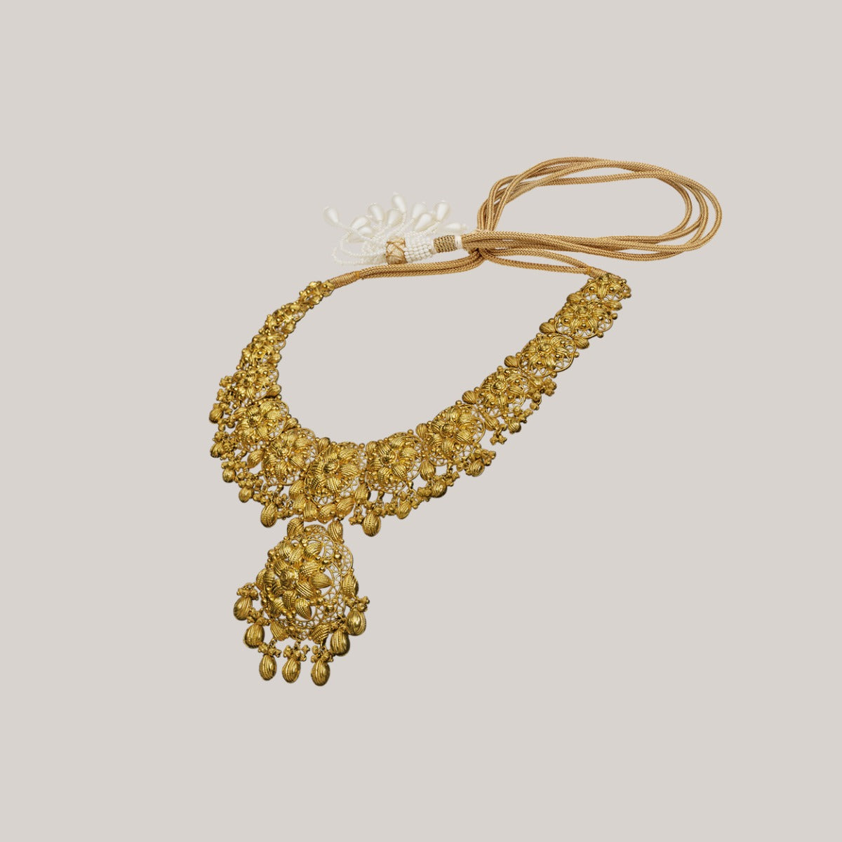 Floral Motif Gold Necklace