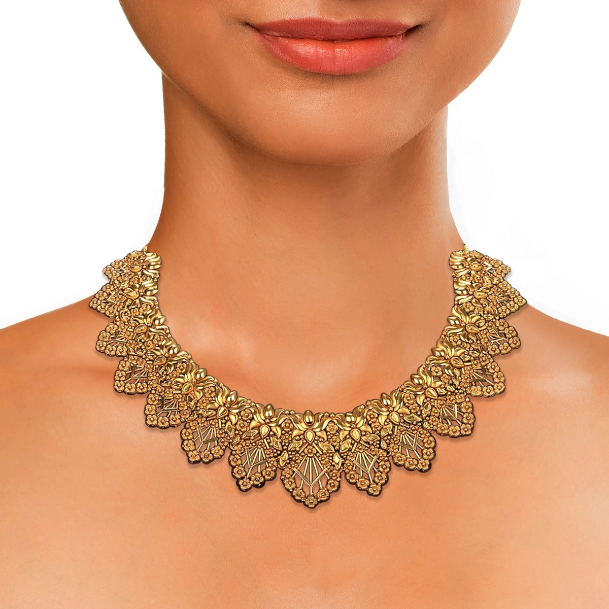Spoke Mash Gold Necklace