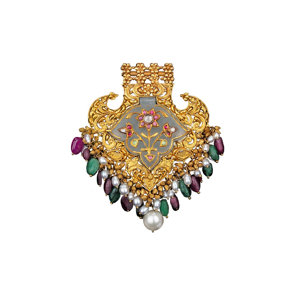 Temple Coloured Gold Pendant