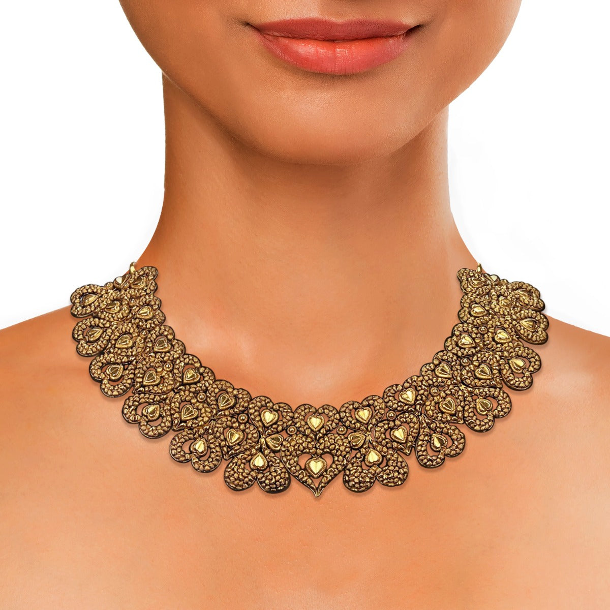 Hearty Art Gold Necklace