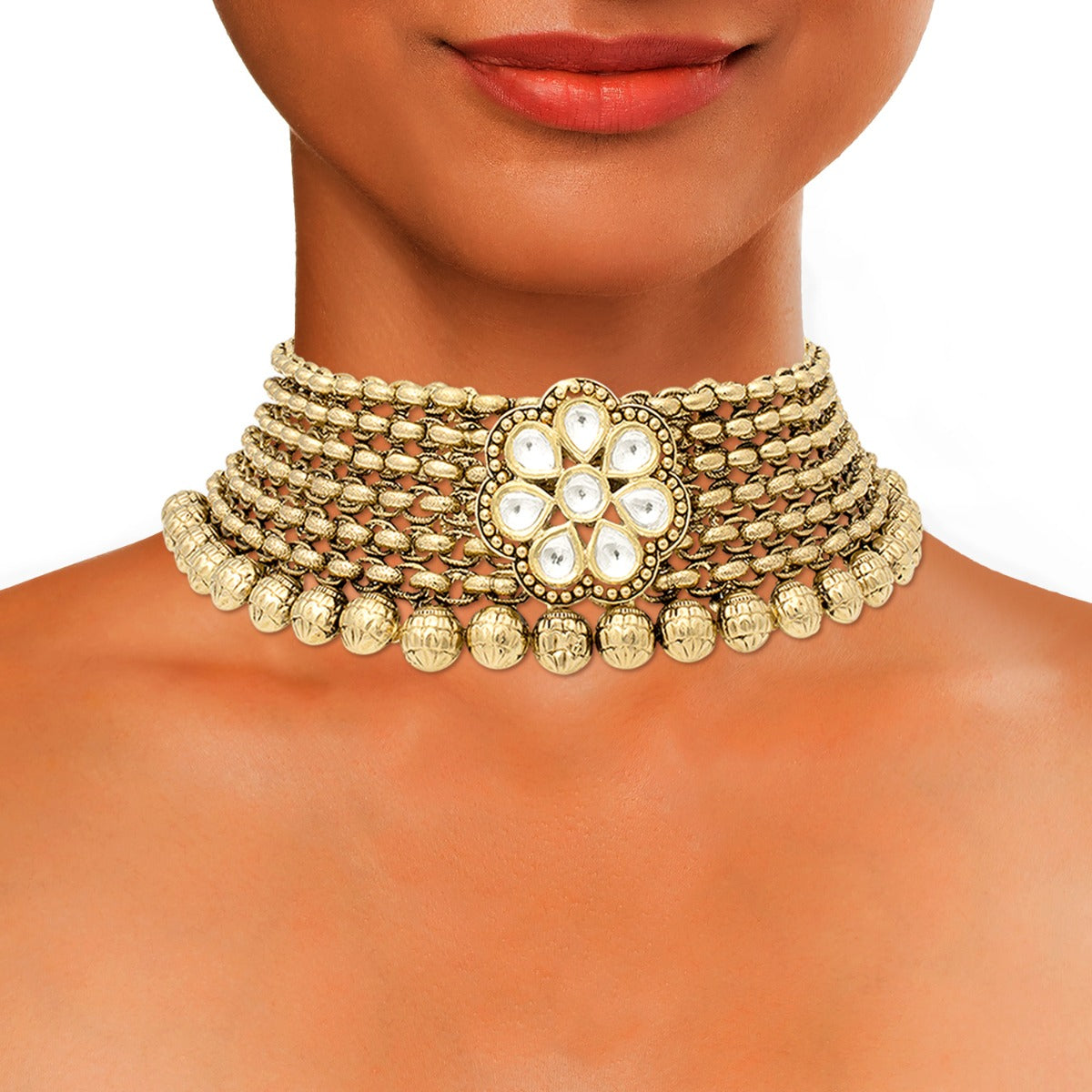 Ethnic Circular Gold Choker