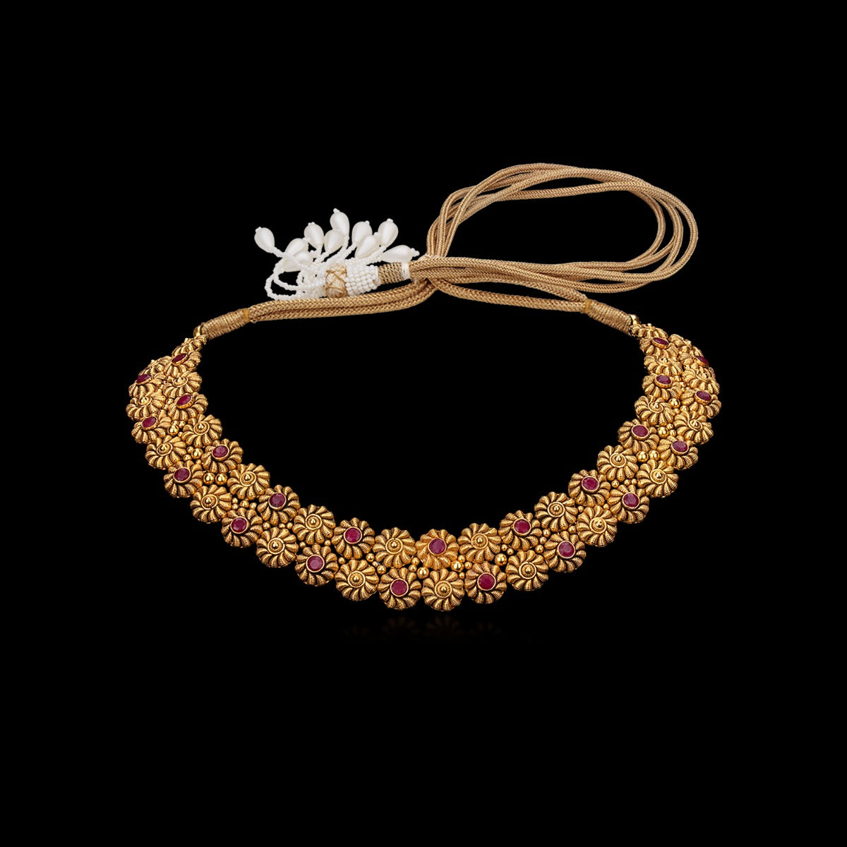Red Pots Gold Necklace