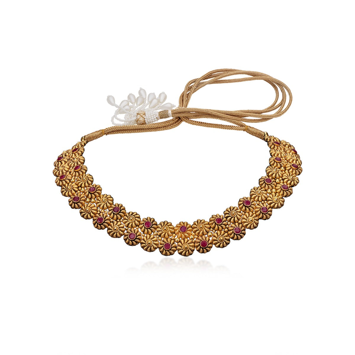 Red Pots Gold Necklace