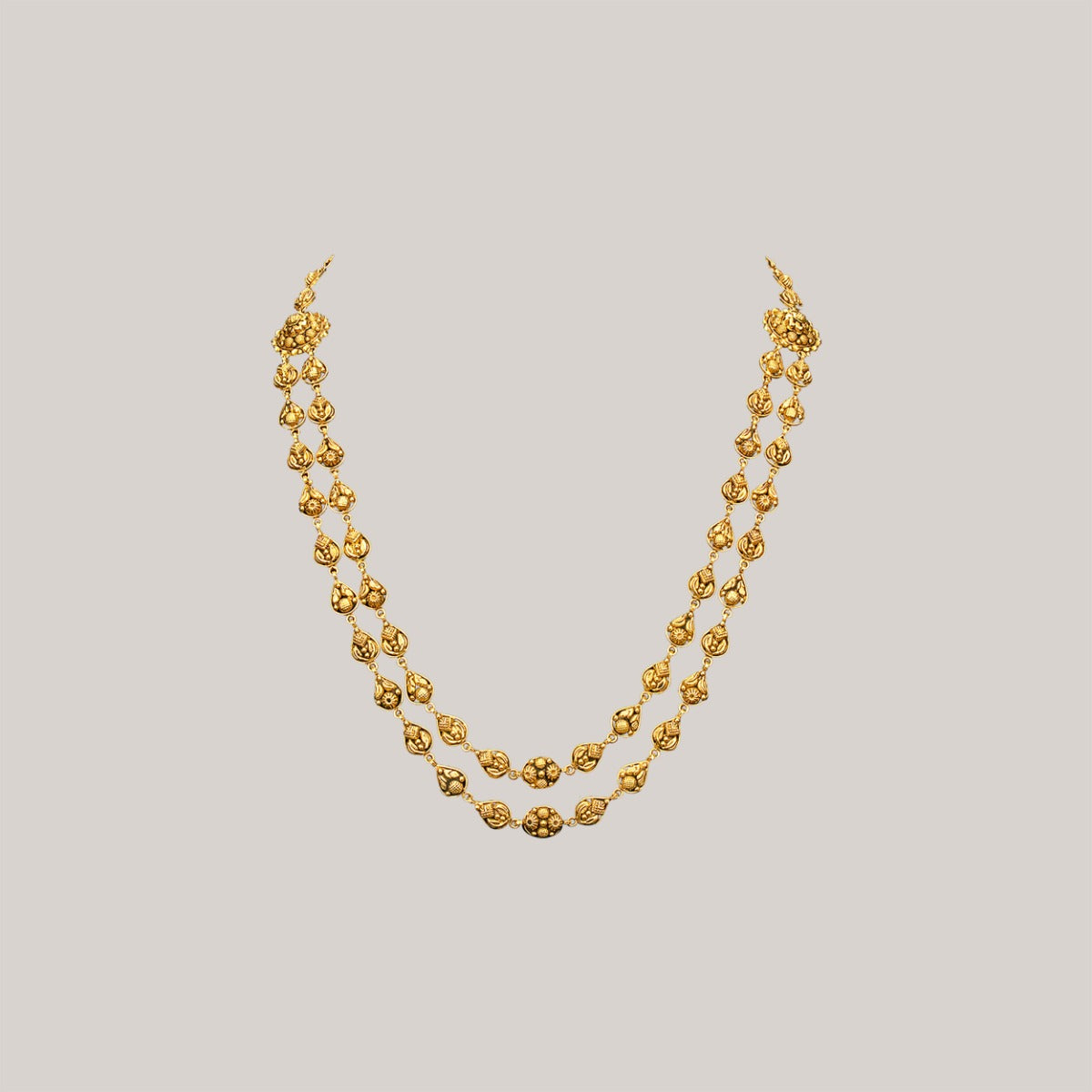Two Dew Drops Gold Necklace