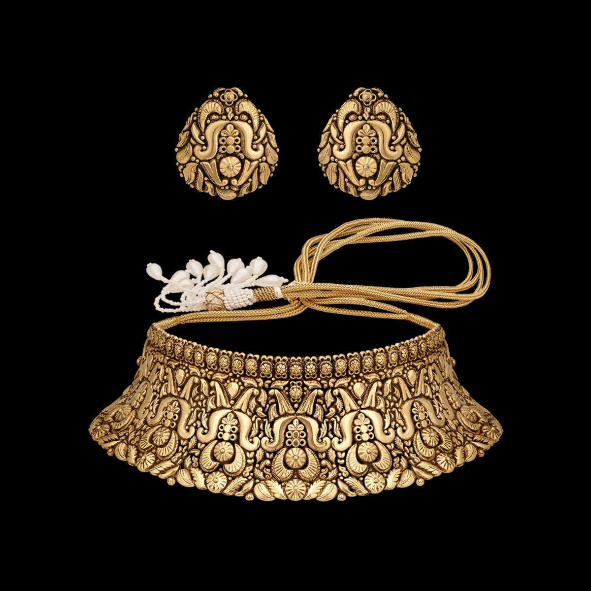 Shashi Geometric Gold Choker Set