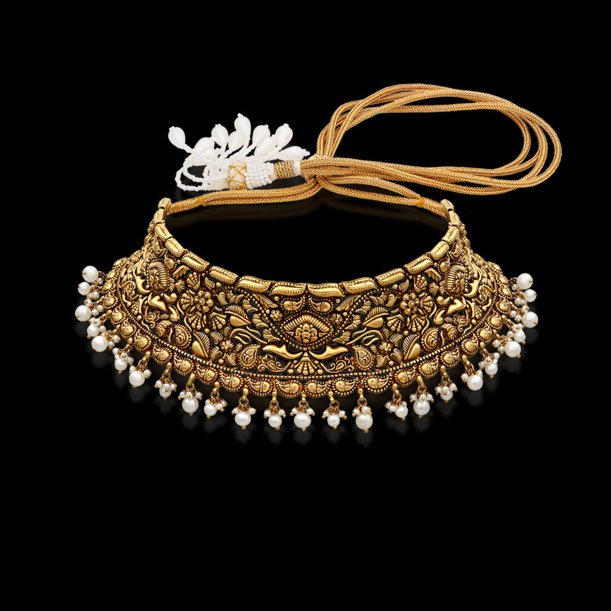 Brown Sun Rays Gold Choker