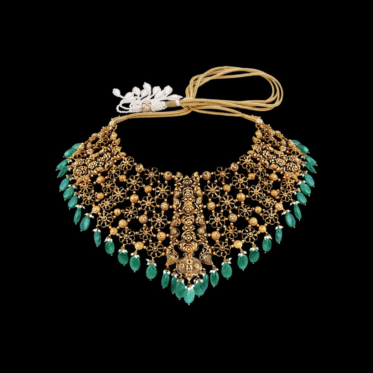 Emerald Gold Necklace Set