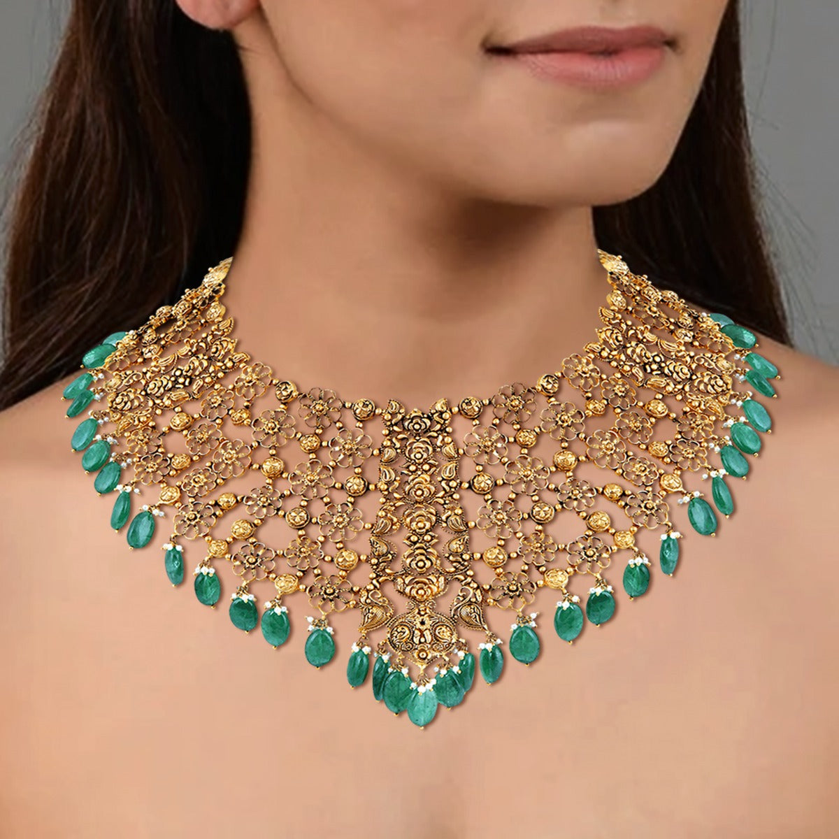 Emerald Gold Necklace