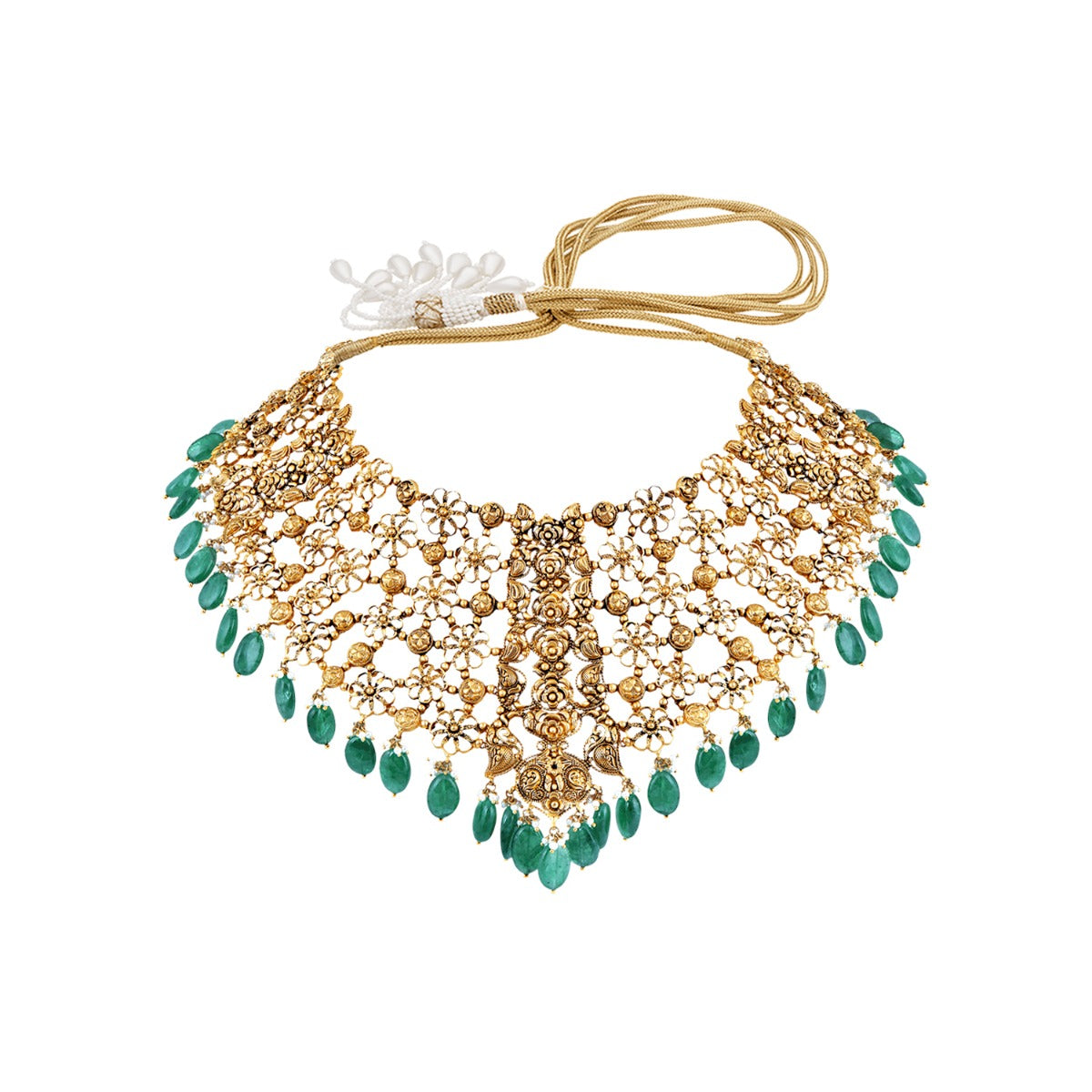 Emerald Gold Necklace Set