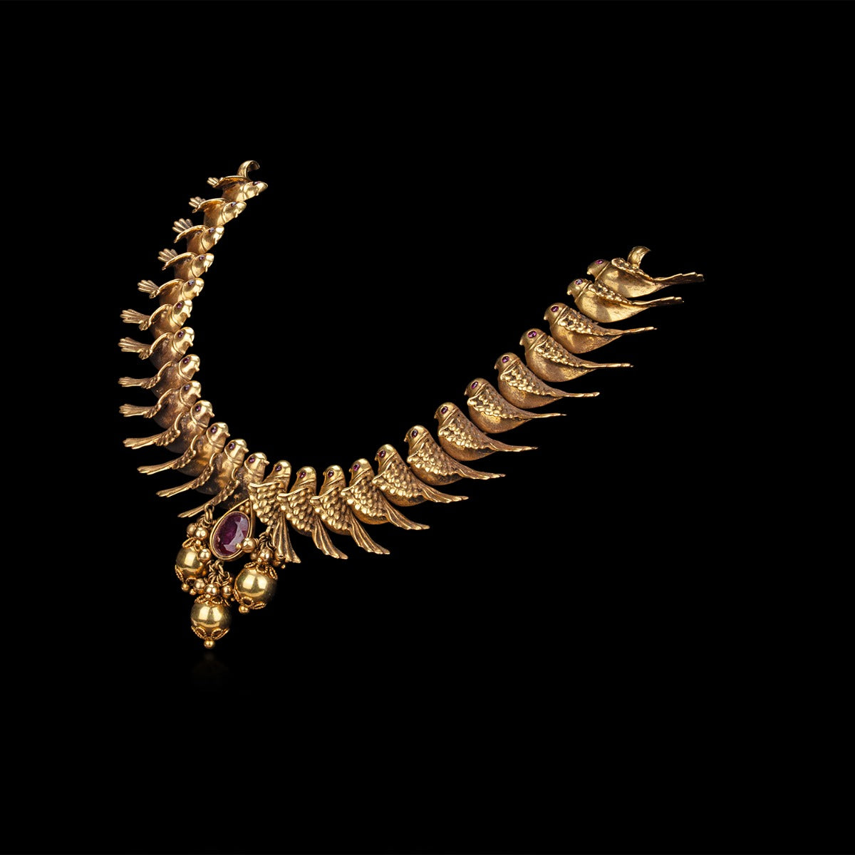 Bird Eyed Rustic Gold Necklace
