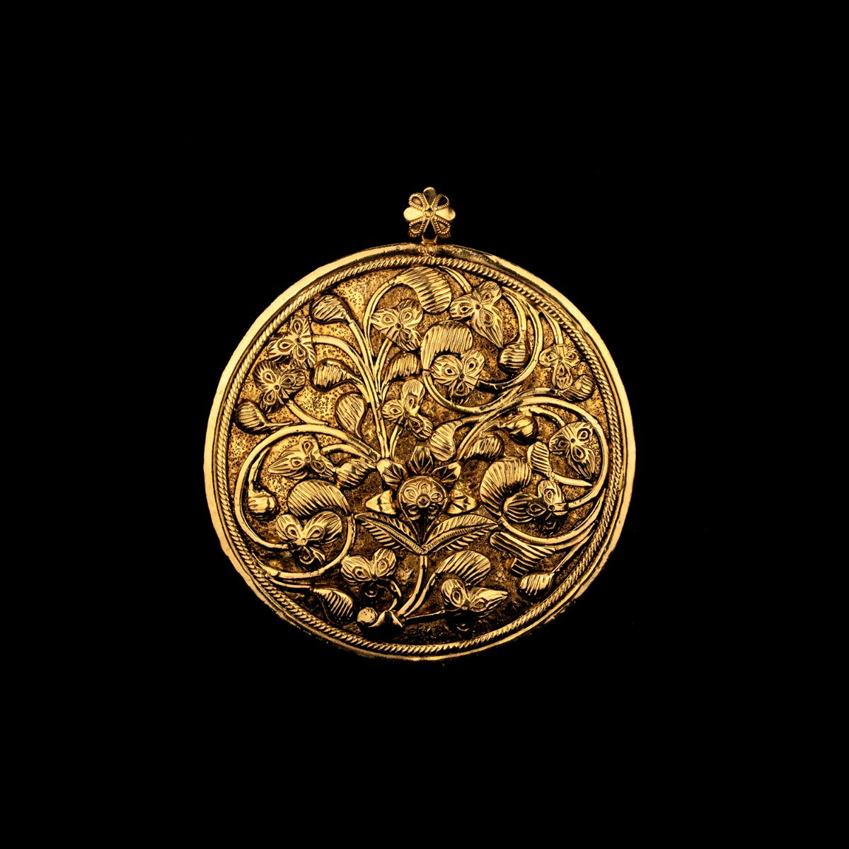 Cave Carvings Gold Pendant