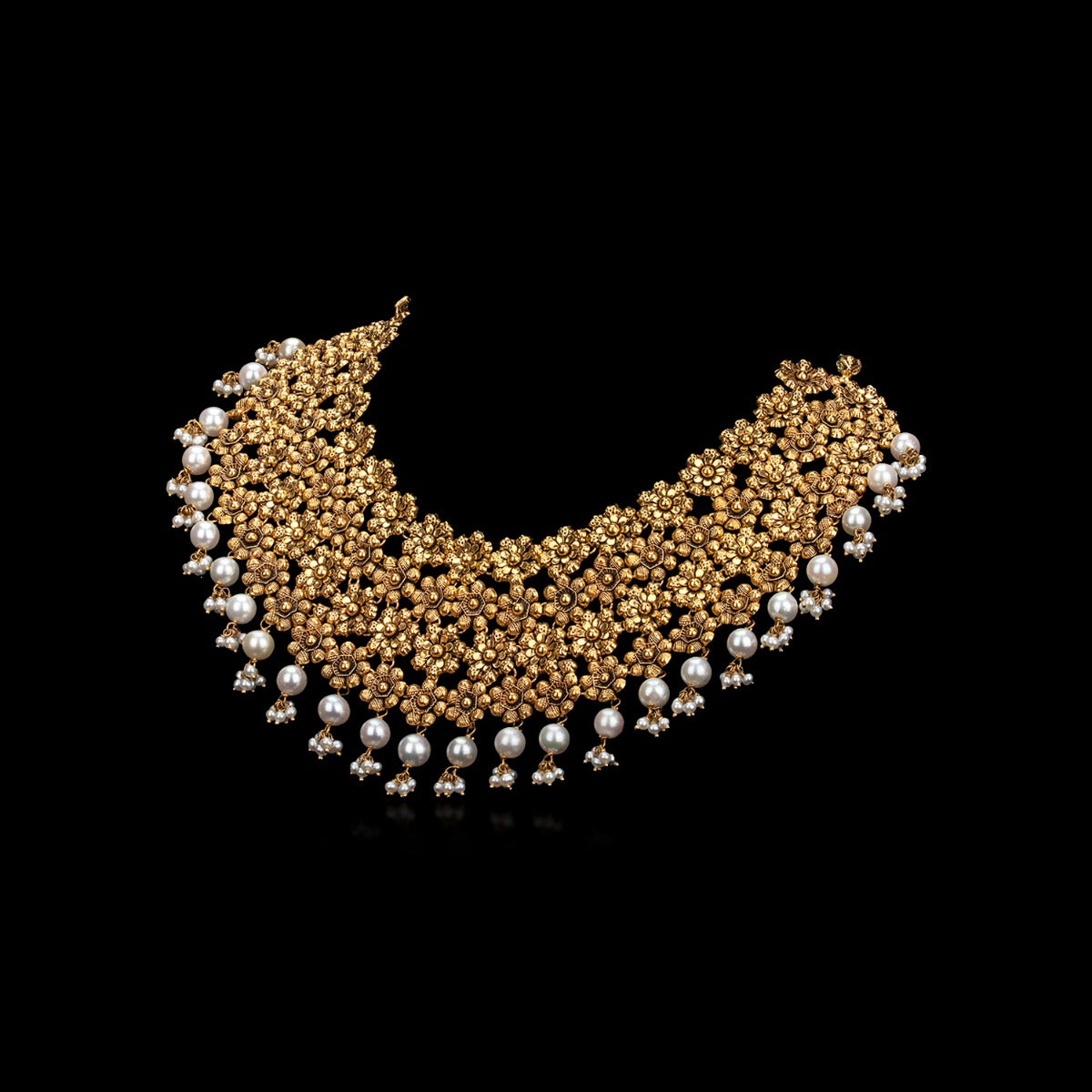 White Snow Gold Necklace