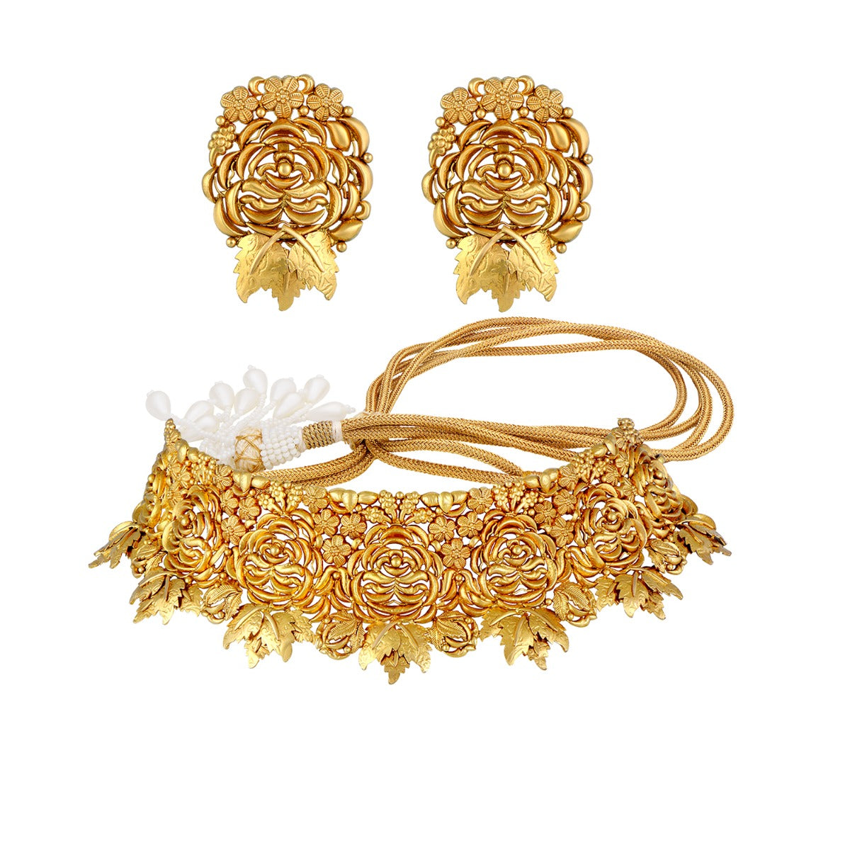 Blossomy Gold Choker Set