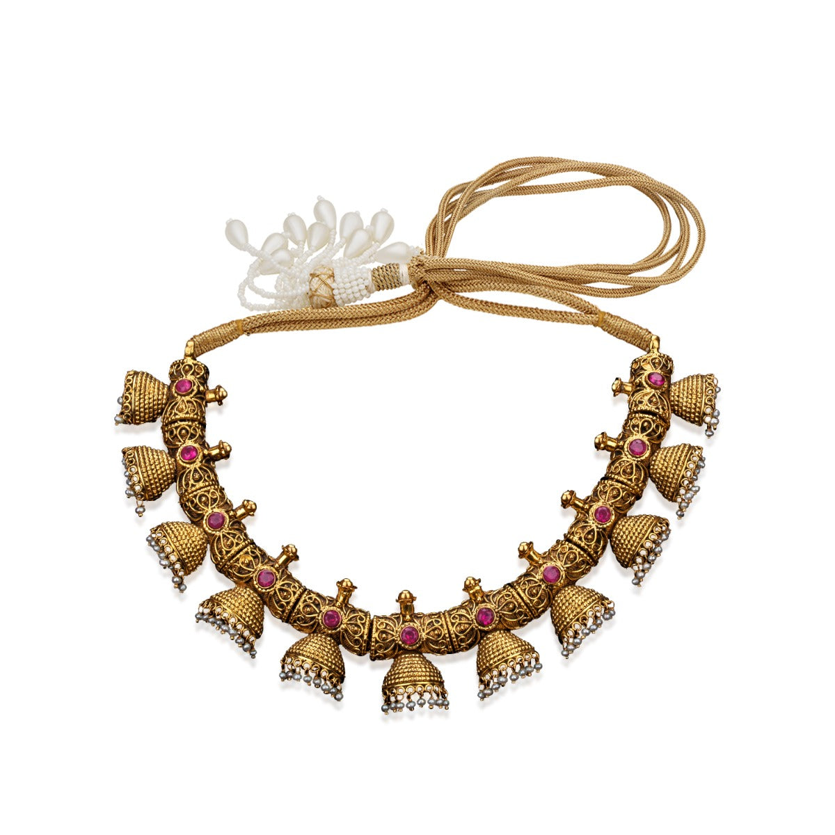 Jhumkas Long Gold Necklace