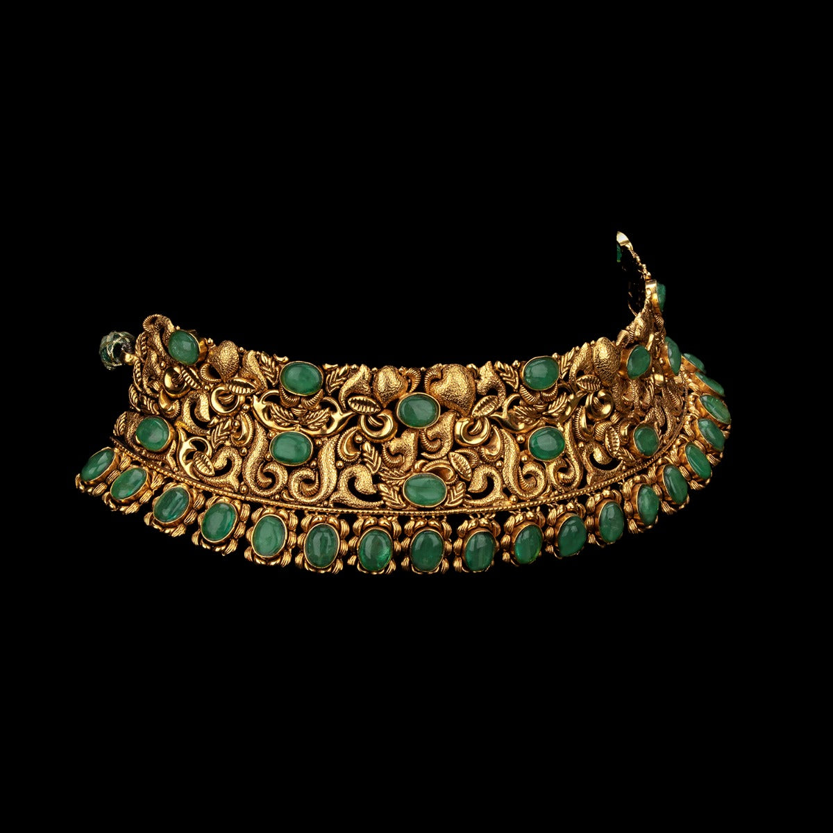 Green Studs Gold Choker