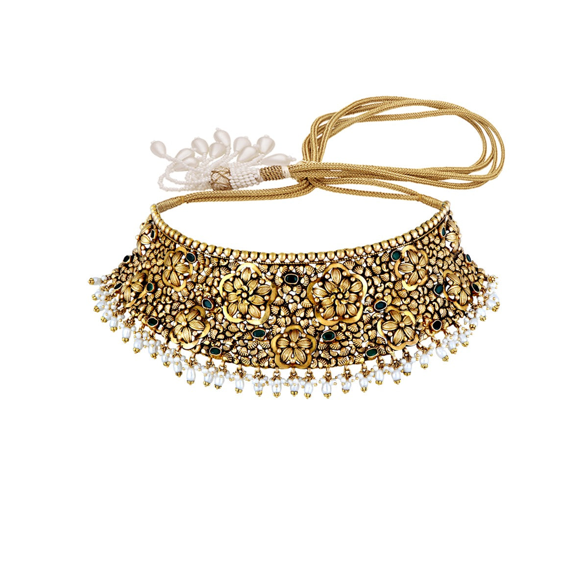 Charming Gemstone Gold Choker