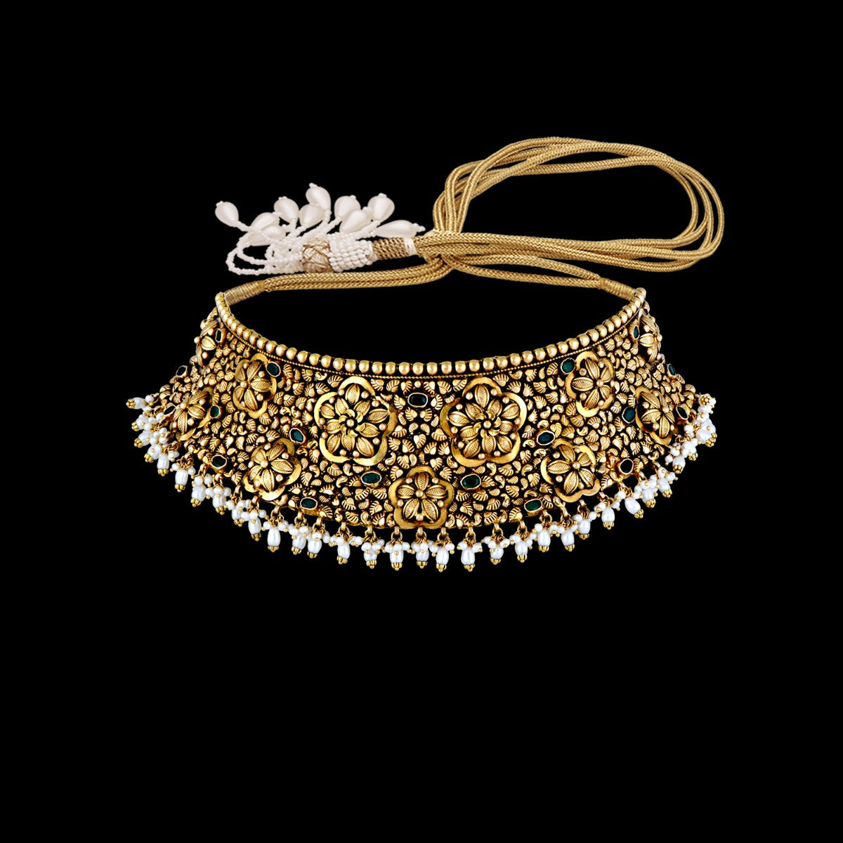 Charming Gemstone Gold Choker