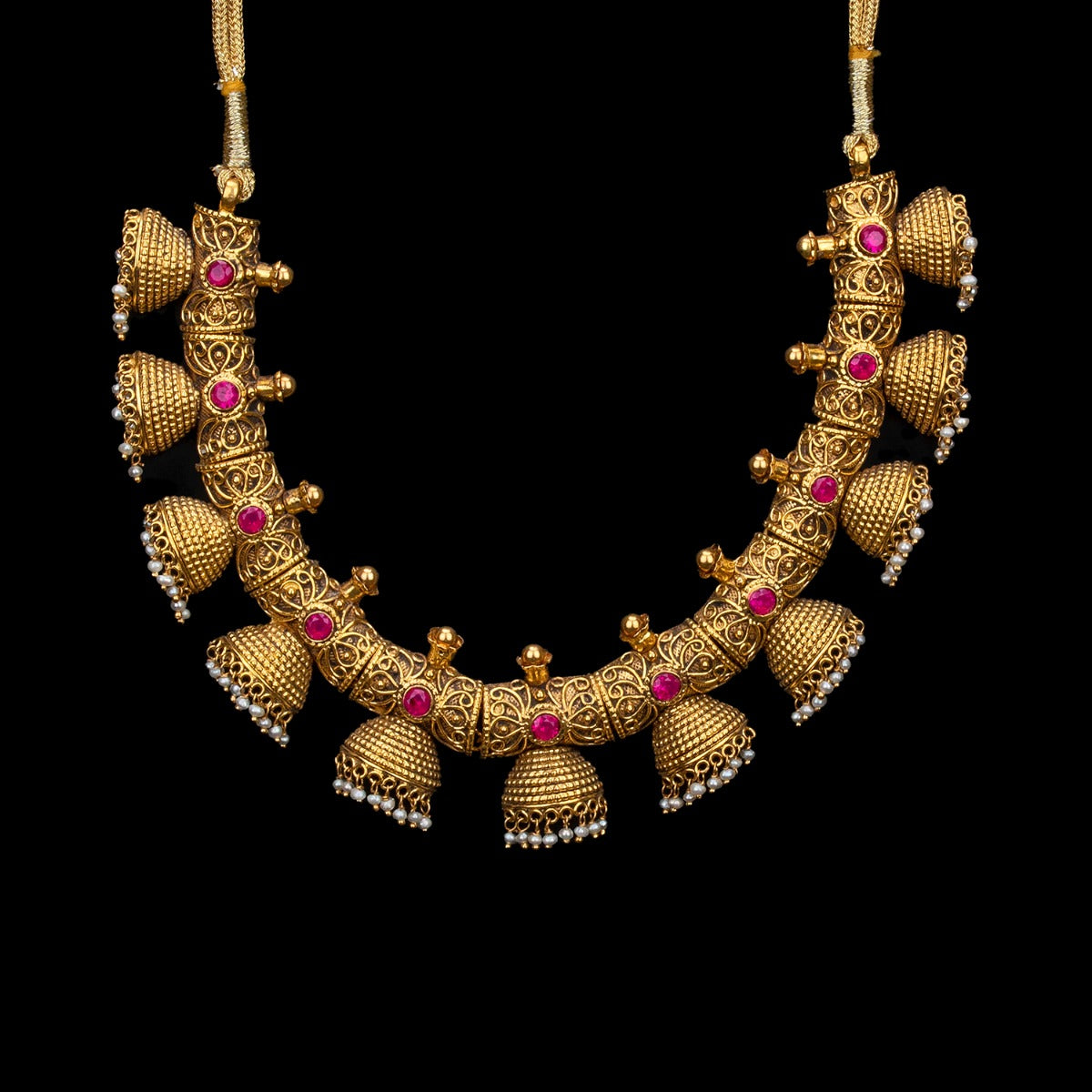 Jhumkas Long Gold Necklace