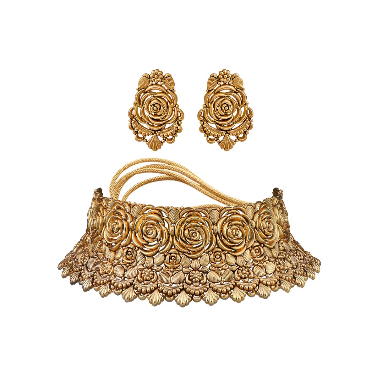Blooming Brocade Gold Choker Set