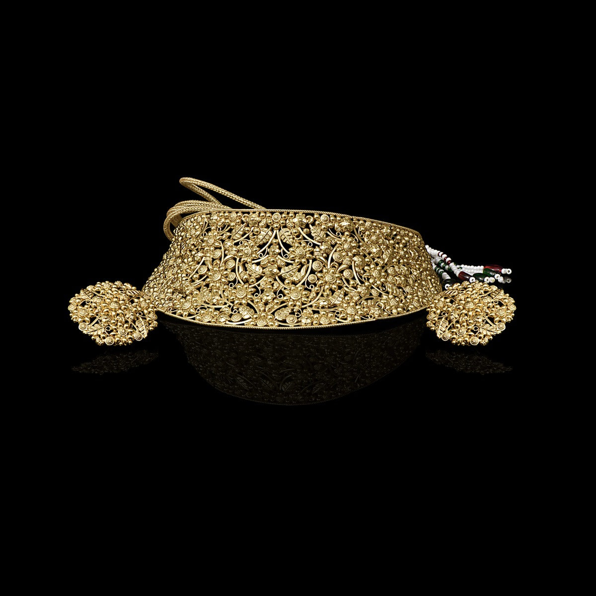 Intricate Banded Gold Choker Set