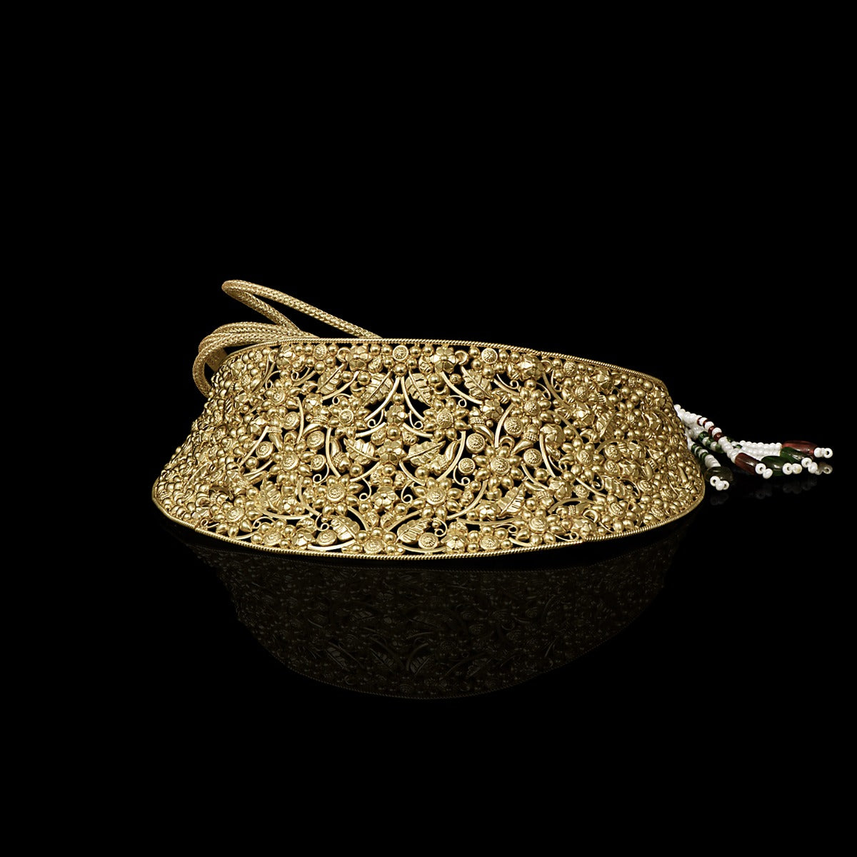 Intricate Banded Gold Choker
