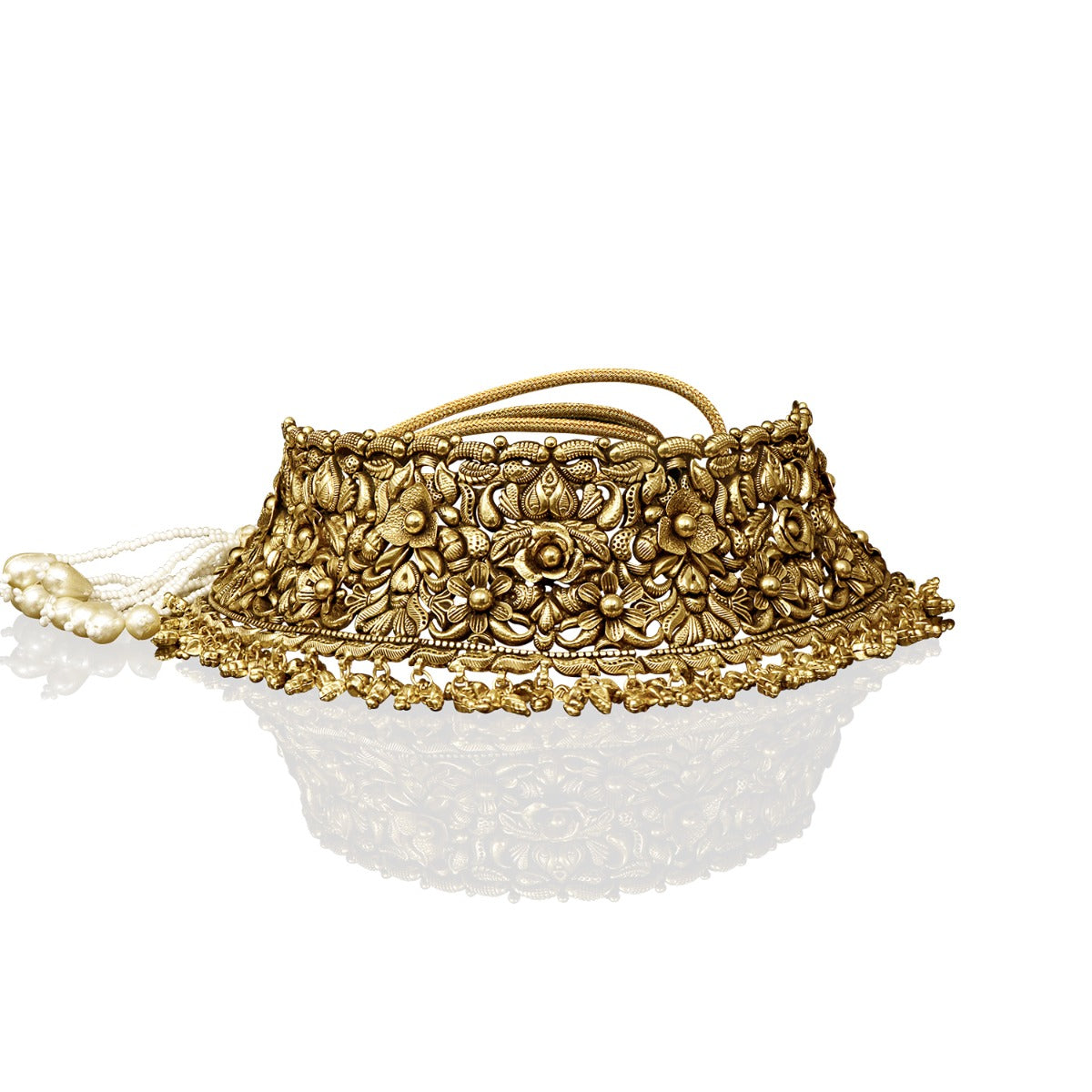 Petals Carved Gold Choker