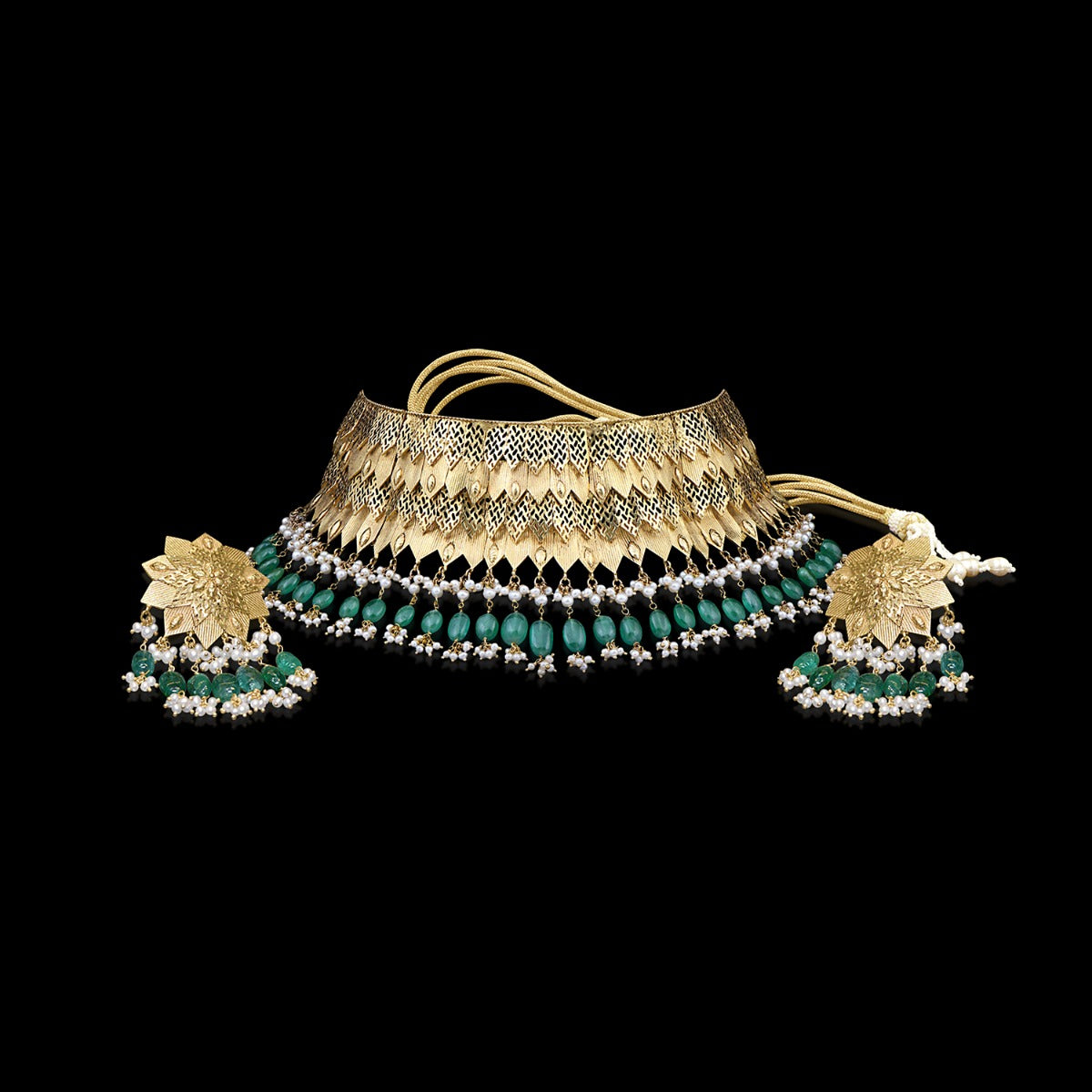 Starry Princess Green Gold Choker Set